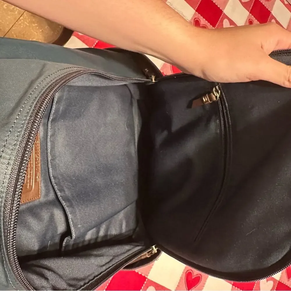 Coach Unisex Canvas Laptop Backpack in Red and Navy